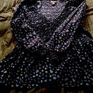 Beautiful Black Blouse with flowers.